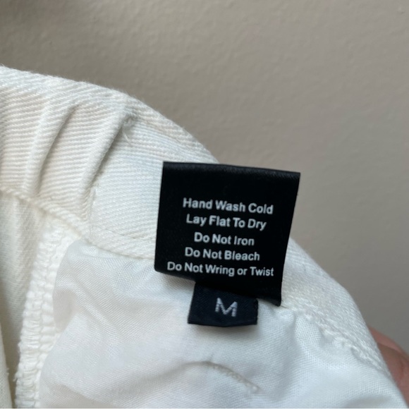 Pol Wide Leg Baggy Ripped White Denim Jeans 100% Cotton Women’s Size M - Picture 7 of 8